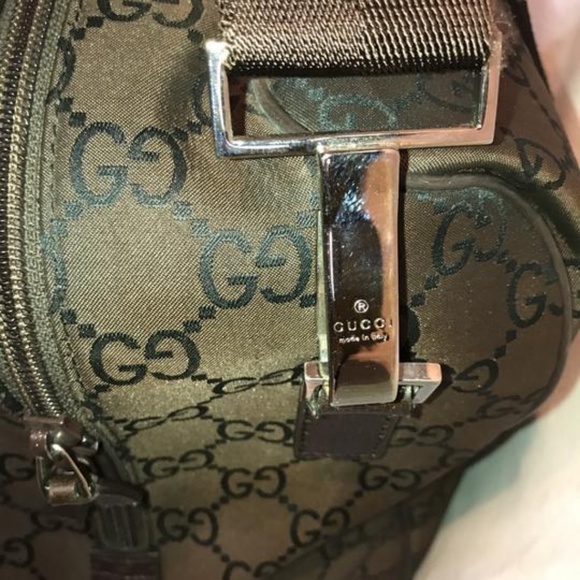 Gucci Large Duffle GG Plus Brown Canvas & Leather Weekend/Travel Bag - Picture 8 of 8